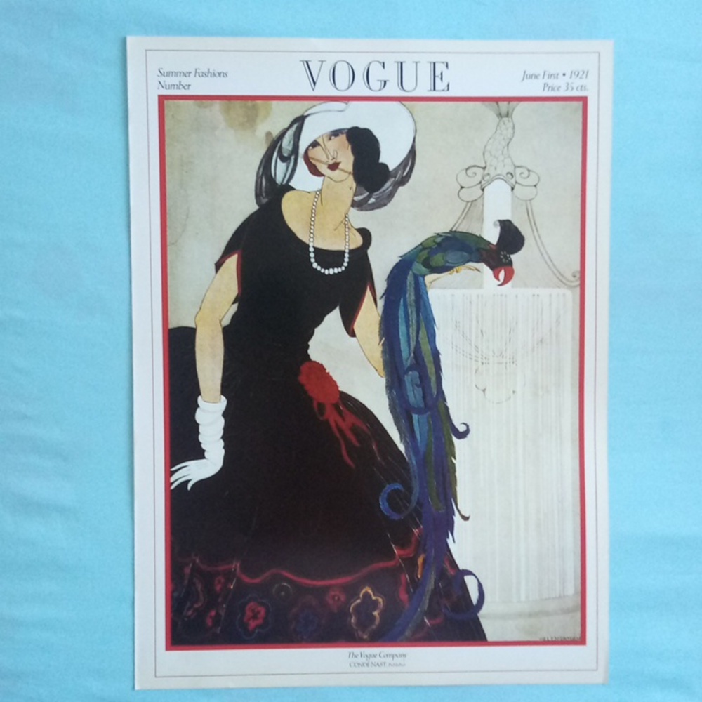 Vintage Vogue Cover Poster Summer Fashions Number June First 1921